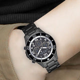 Marc Jacobs Rock Chronograph Limited Edition Gray Dial Gray Steel Strap Watch for Women - MBM5025 Authentic Buy Shop Now
