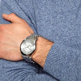 Emporio Armani Velente Chronograph Quartz Silver Dial Silver Steel Strap Watch For Men - AR1702 Authentic Buy Shop Now