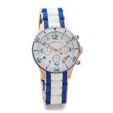 Marc Jacobs Rock Chronograph White Dial Two Tone Silicone Strap Watch for Women - MBM2594 Authentic Buy Shop Now