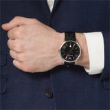 Emporio Armani Renato Black Dial Leather Strap Watch For Men - AR2411 Authentic Buy Shop Now