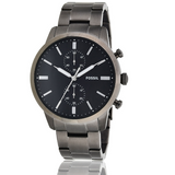 Fossil Townsman Chronograph Black Dial Silver Steel Strap Watch for Men - FS5349 Authentic Buy Shop Now