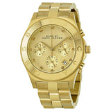 Marc Jacobs Blade Chronograph Gold Dial Gold Steel Strap Watch for Women - MBM3101 Authentic Buy Shop Now