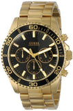 Guess Chaser Chronograph Black Dial Gold Steel Strap Watch for Men - W0170G2 Authentic Buy Shop Now