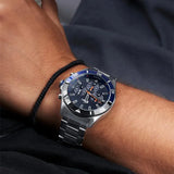 Lacoste Tiebreaker Chronograph Black Dial Silver Steel Strap Watch for Men - 2011155 Authentic Buy Shop Now