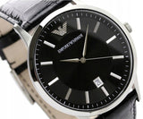 Emporio Armani Renato Black Dial Leather Strap Watch For Men - AR2411 Authentic Buy Shop Now