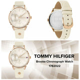 Tommy Hilfiger Brooke Quartz White Dial Cream Leather Strap Watch for Women - 1782022 Authentic Buy Shop Now