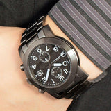 Marc Jacobs Larry Chronograph Black Dial Black Steel Strap Watch for Men - MBM5032 Authentic Buy Shop Now