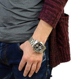 Marc Jacobs Larry Chronograph Black Dial Silver Steel Strap Watch for Men - MBM5050 Authentic Buy Shop Now
