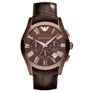 Emporio Armani Valente Classic Brown Dial Brown Leather Strap Watch For Men - AR1609 Authentic Buy Shop Now