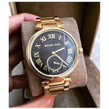 Michael Kors Skylar Black Dial Gold Steel Strap Watch for Women - MK5989 Authentic Buy Shop Now