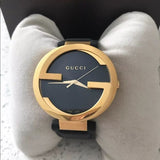 Gucci Interlocking Special Edition Grammy Black Dial Black Leather Strap Watch For Men - YA133208 Authentic Buy Shop Now