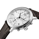 Tissot Carson Premium Chronograph White Dial Brown Leather Strap Watch For Men - T122.417.16.011.00 Authentic Buy Shop Now