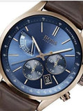 Hugo Boss Grand Prix Blue Dial Brown Leather Strap Watch for Men - 1513604 Authentic Buy Shop Now