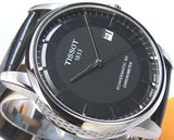 Tissot T Classic Luxury Powermatic 80 Black Dial Black Leather Strap Watch For Men - T086.408.16.051.00 Authentic Buy Shop Now