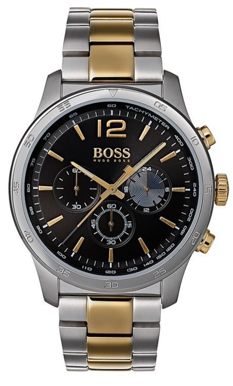 Hugo Boss Professional Black Dial Two Tone Steel Strap Watch for Men - 1513529 Authentic Buy Shop Now