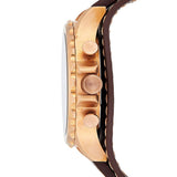Fossil Nate Chronograph Blue Dial Brown Leather Strap Watch for Men - JR1505 Authentic Buy Shop Now