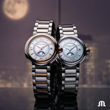 Maurice Lacroix Fiaba Moonphase White Mother of Pearl Dial Silver Steel Strap Watch for Women - FA1084-SS002-170-1 Authentic Buy Shop Now