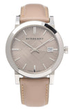 Burberry The City Silver Dial Beige Leather Strap Unisex Watch - BU9010 Authentic Buy Shop Now