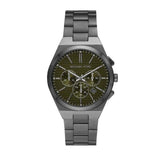 Michael Kors Lennox Chronograph Black Dial Grey Steel Strap Watch For Men - MK9118 Authentic Buy Shop Now