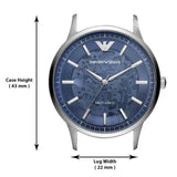 Emporio Armani Renato Automatic Blue Dial Silver Steel Strap Watch For Men - AR60037 Authentic Buy Shop Now