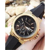 Michael Kors Dylan Chronograph Black Dial Black Rubber Strap Watch for Men - MK8445 Authentic Buy Shop Now
