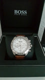 Hugo Boss Ikon White Dial Brown Leather Strap Watch for Men - 1513175 Authentic Buy Shop Now