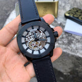 Fossil Modern Machine Automatic Skeleton Grey Dial Black Steel Strap Watch for Men - ME3134 Authentic Buy Shop Now