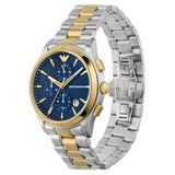 Emporio Armani Paolo Chronograph Blue Dial Two Tone Steel Strap Watch For Men - AR11579 Authentic Buy Shop Now