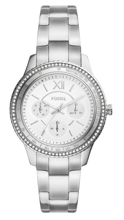 Fossil Stella Sport Multifunction Silver Dial Silver Steel Strap Watch for Women - ES5108 Authentic Buy Shop Now