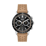 Hugo Boss Allure Black Dial Brown Leather Strap Watch for Men - 1513964 Authentic Buy Shop Now