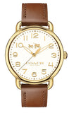 Coach Delancey White Dial Brown Leather Strap Watch for Women - 14502715 Authentic Buy Shop Now