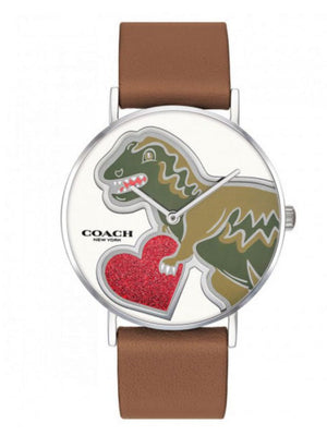 Coach Perry White Dial Brown Leather Strap Watch for Women - 14503514 Authentic Buy Shop Now