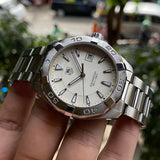 Tag Heuer Aquaracer Quartz White Dial Silver Steel Strap Watch for Men - WAY1111.BA0928 Authentic Buy Shop Now