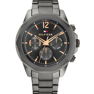 Tommy Hilfiger Lars Chronograph Black Dial Black Steel Strap Watch For Men - 1792061 Authentic Buy Shop Now