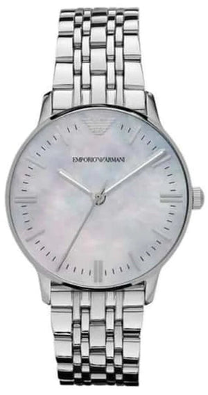 Emporio Armani Classic Quartz Mother of Pearl Dial Silver Steel Strap Watch For Women - AR1602 Authentic Buy Shop Now