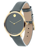 Movado 70th Anniversary Special Edition Grey Dial Grey Leather Strap Watch For Women - 0607140 Authentic Buy Shop Now