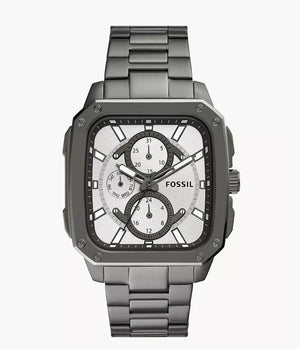 Fossil Inscription Multifunction Silver Dial Grey Steel Strap Watch for Men - BQ2657 Authentic Buy Shop Now