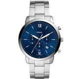Fossil Neutra Chronograph Blue Dial Silver Steel Strap Watch for Men - FS5792 Authentic Buy Shop Now