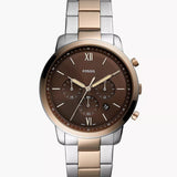 Fossil Neutra Chronograph Brown Dial Two Tone Steel Strap Watch for Men - FS5869 Authentic Buy Shop Now
