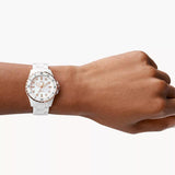Fossil FB-01 Analog White Dial White Ceramic Strap Watch for Women - CE1107 Authentic Buy Shop Now