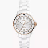 Fossil FB-01 Analog White Dial White Ceramic Strap Watch for Women - CE1107 Authentic Buy Shop Now