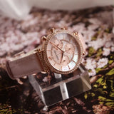 Swarovski Passage Chrono Pink Dial Pink Leather Strap Watch for Women - 5580352 Authentic Buy Shop Now