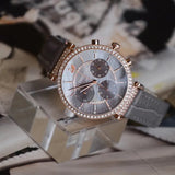 Swarovski Passage Chrono Grey Dial Grey Leather Strap Watch for Women - 5580348 Authentic Buy Shop Now