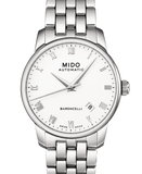Mido Baroncelli III Automatic White Dial Silver Steel Strap Watch For Women - M7600.4.26.1 Authentic Buy Shop Now