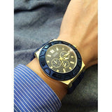 Guess Force Blue & Rose Gold Dial Blue Silicone Strap Watch For Men - W0674G2 Authentic Buy Shop Now