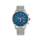 Hugo Boss Jet Blue Dial Silver Mesh Bracelet Watch for Men - 1513441 Authentic Buy Shop Now