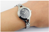 Emporio Armani Classic Quartz Black Dial Silver Steel Strap Watch For Women - AR7328 Authentic Buy Shop Now