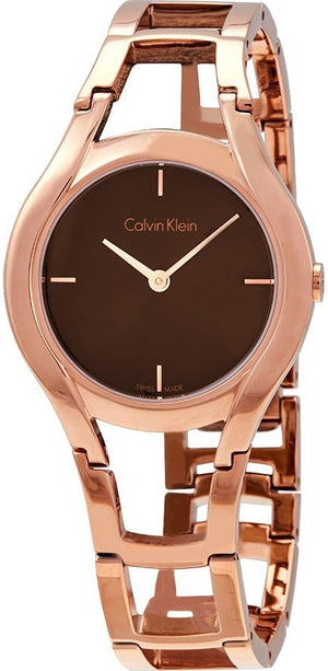 Calvin Klein Class Brown Dial Rose Gold Steel Strap Watch for Women - K6R2362K Authentic Buy Shop Now
