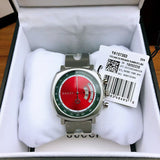 Gucci Grip Quartz Chronograph Red Dial Silver Steel Strap Watch For Men - YA157303 Authentic Buy Shop Now