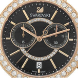 Swarovski Citra Sphere Chronograph Black Dial Black Leather Strap Watch for Women - 5055209 Authentic Buy Shop Now